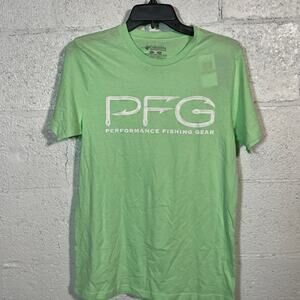Columbia Men's Pfg Hooks Short Sleeve T-shirt - Light Green small